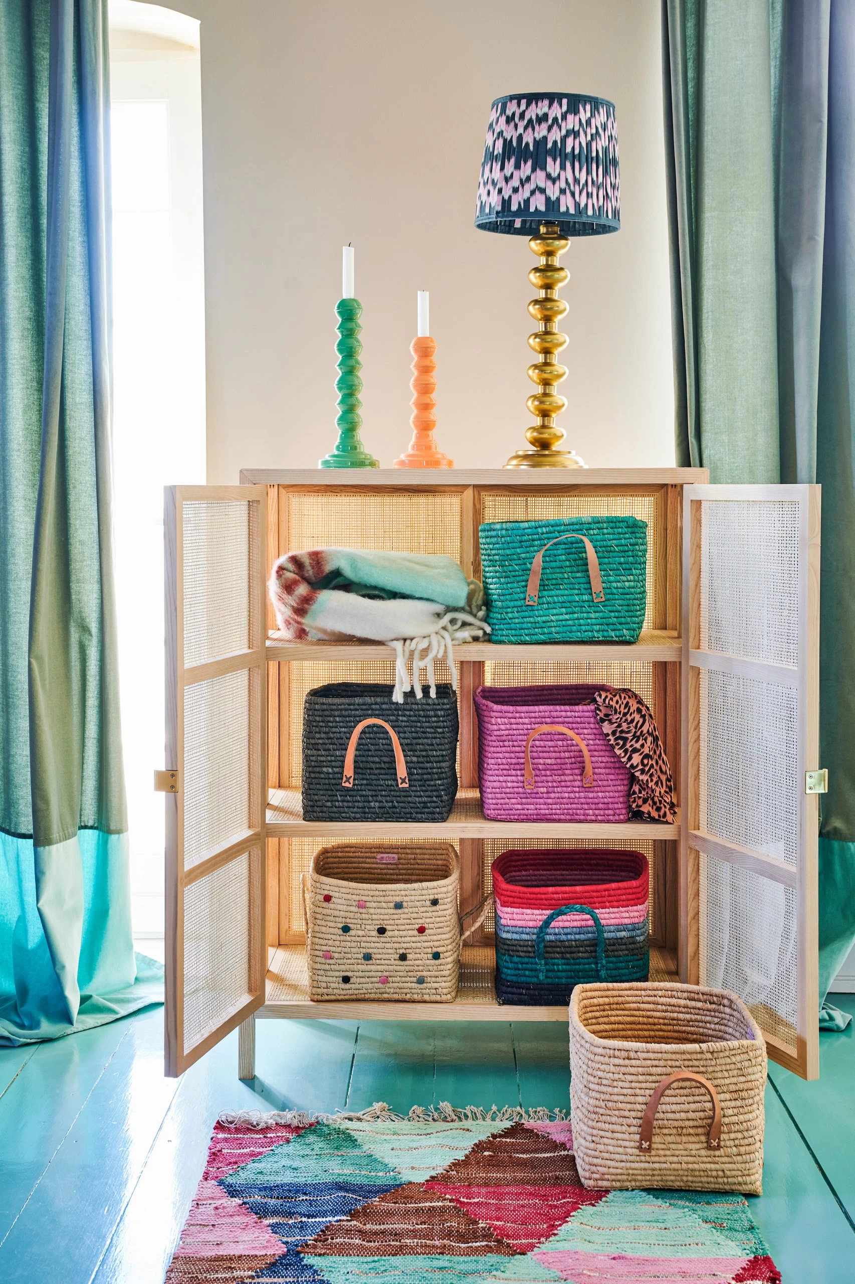 Rice Raffia Opbergmand - Afbeelding 2